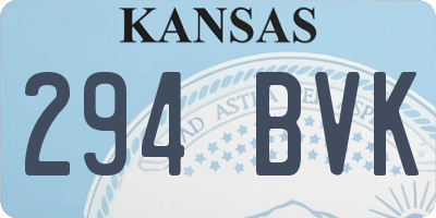 KS license plate 294BVK