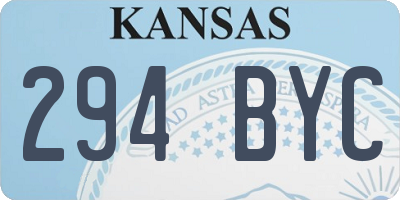 KS license plate 294BYC