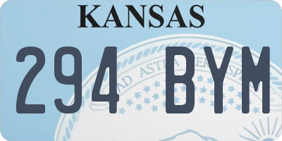 KS license plate 294BYM