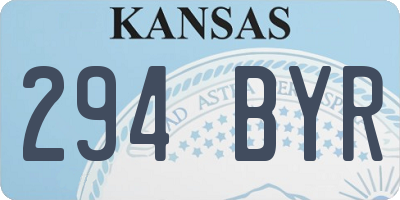 KS license plate 294BYR