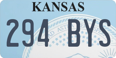 KS license plate 294BYS