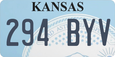 KS license plate 294BYV