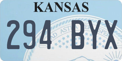 KS license plate 294BYX