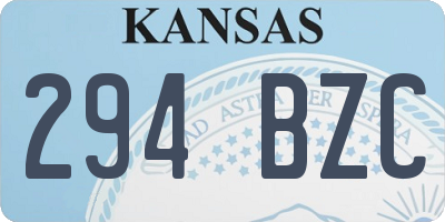 KS license plate 294BZC