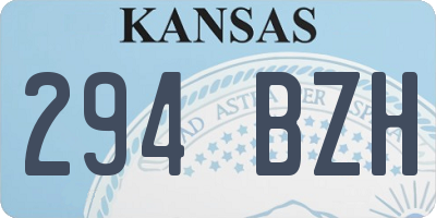 KS license plate 294BZH