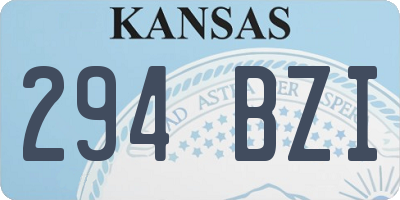 KS license plate 294BZI