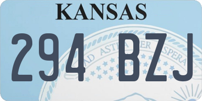 KS license plate 294BZJ