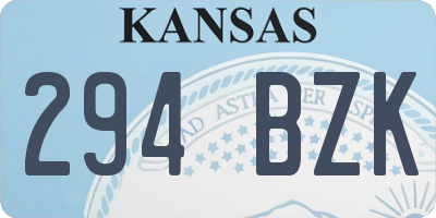 KS license plate 294BZK