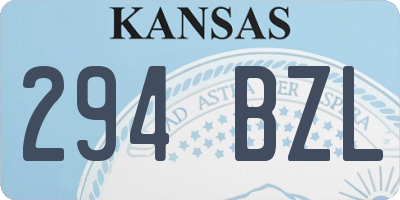 KS license plate 294BZL