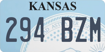 KS license plate 294BZM