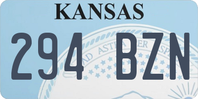KS license plate 294BZN