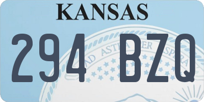 KS license plate 294BZQ