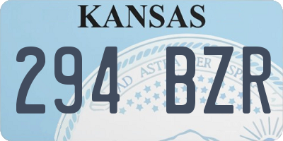 KS license plate 294BZR