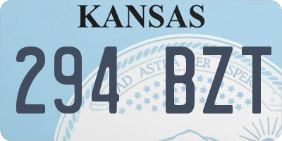KS license plate 294BZT