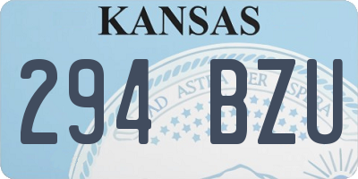 KS license plate 294BZU