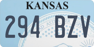 KS license plate 294BZV
