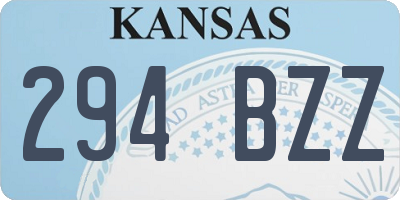 KS license plate 294BZZ