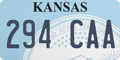 KS license plate 294CAA