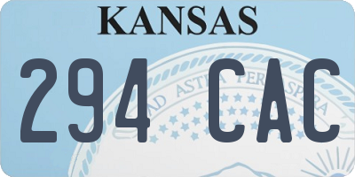 KS license plate 294CAC