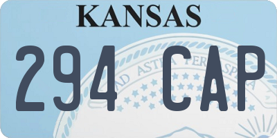 KS license plate 294CAP