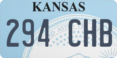 KS license plate 294CHB