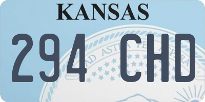 KS license plate 294CHD