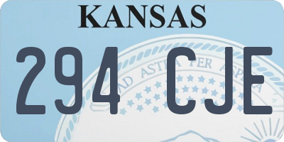 KS license plate 294CJE