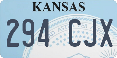 KS license plate 294CJX
