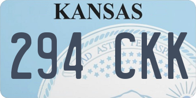 KS license plate 294CKK