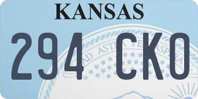 KS license plate 294CKO