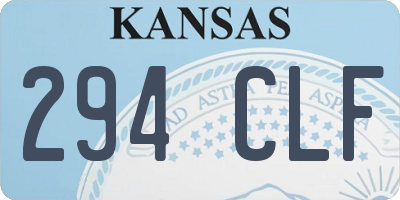 KS license plate 294CLF
