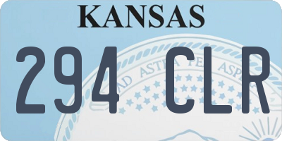 KS license plate 294CLR