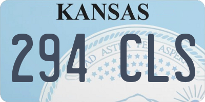 KS license plate 294CLS