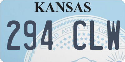 KS license plate 294CLW
