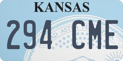 KS license plate 294CME