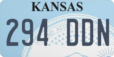 KS license plate 294DDN