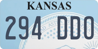 KS license plate 294DDO