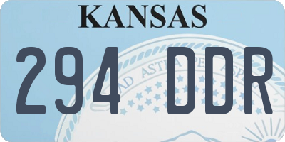 KS license plate 294DDR