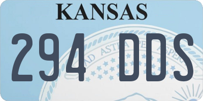 KS license plate 294DDS