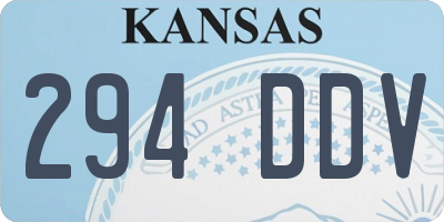 KS license plate 294DDV