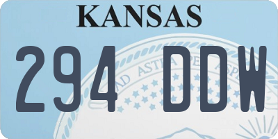 KS license plate 294DDW