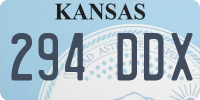 KS license plate 294DDX