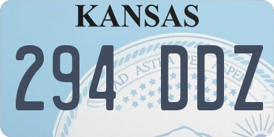 KS license plate 294DDZ