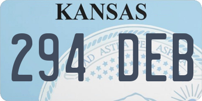 KS license plate 294DEB