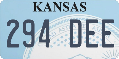 KS license plate 294DEE