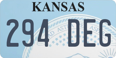 KS license plate 294DEG