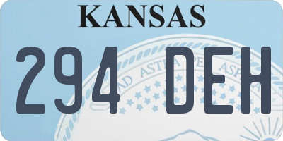 KS license plate 294DEH