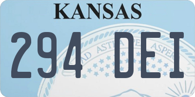 KS license plate 294DEI