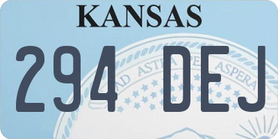 KS license plate 294DEJ