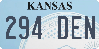 KS license plate 294DEN
